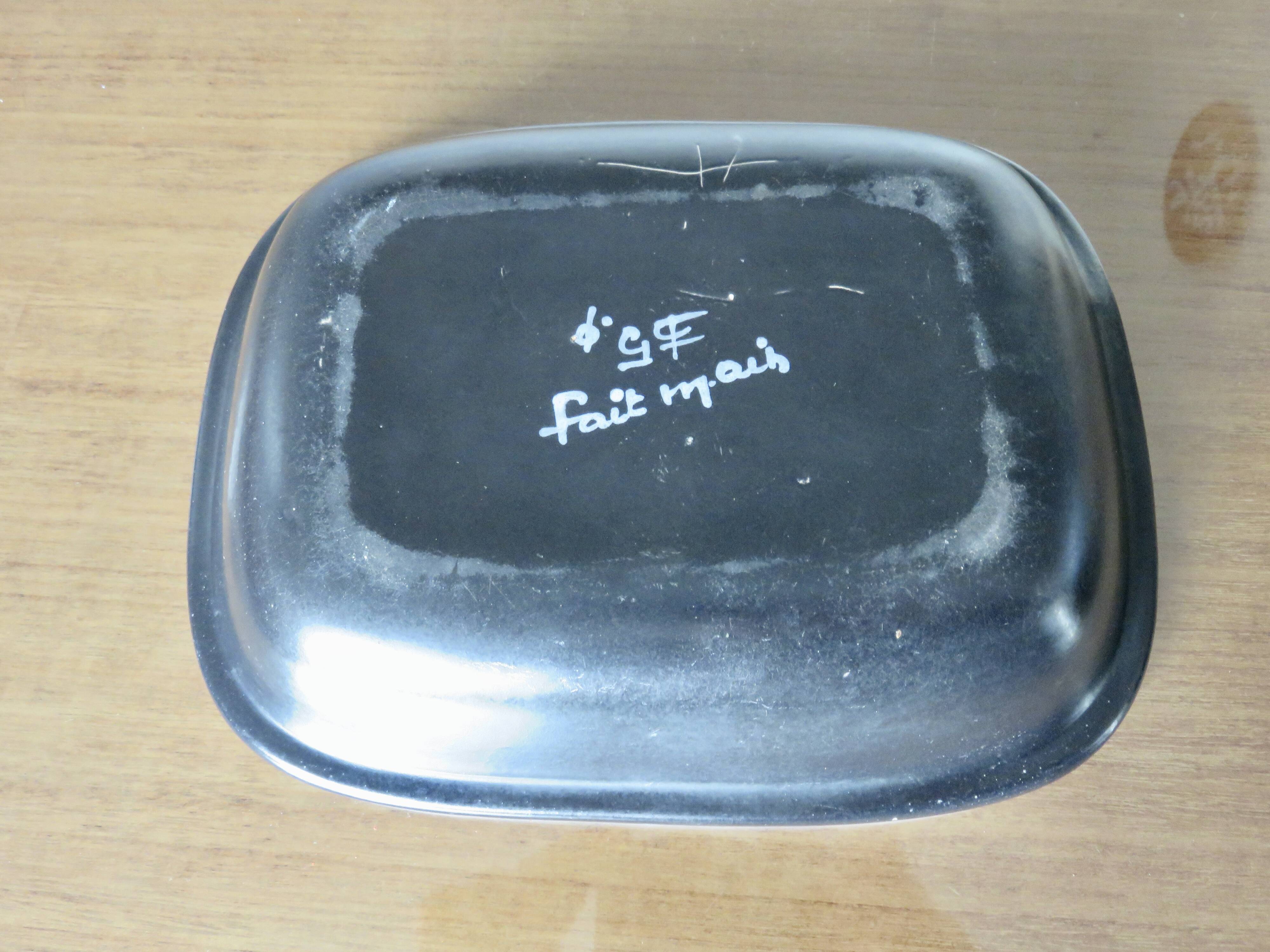 Set of 2 "Gabriel Fourmaintraux" ceramic dishes, 50s-60s