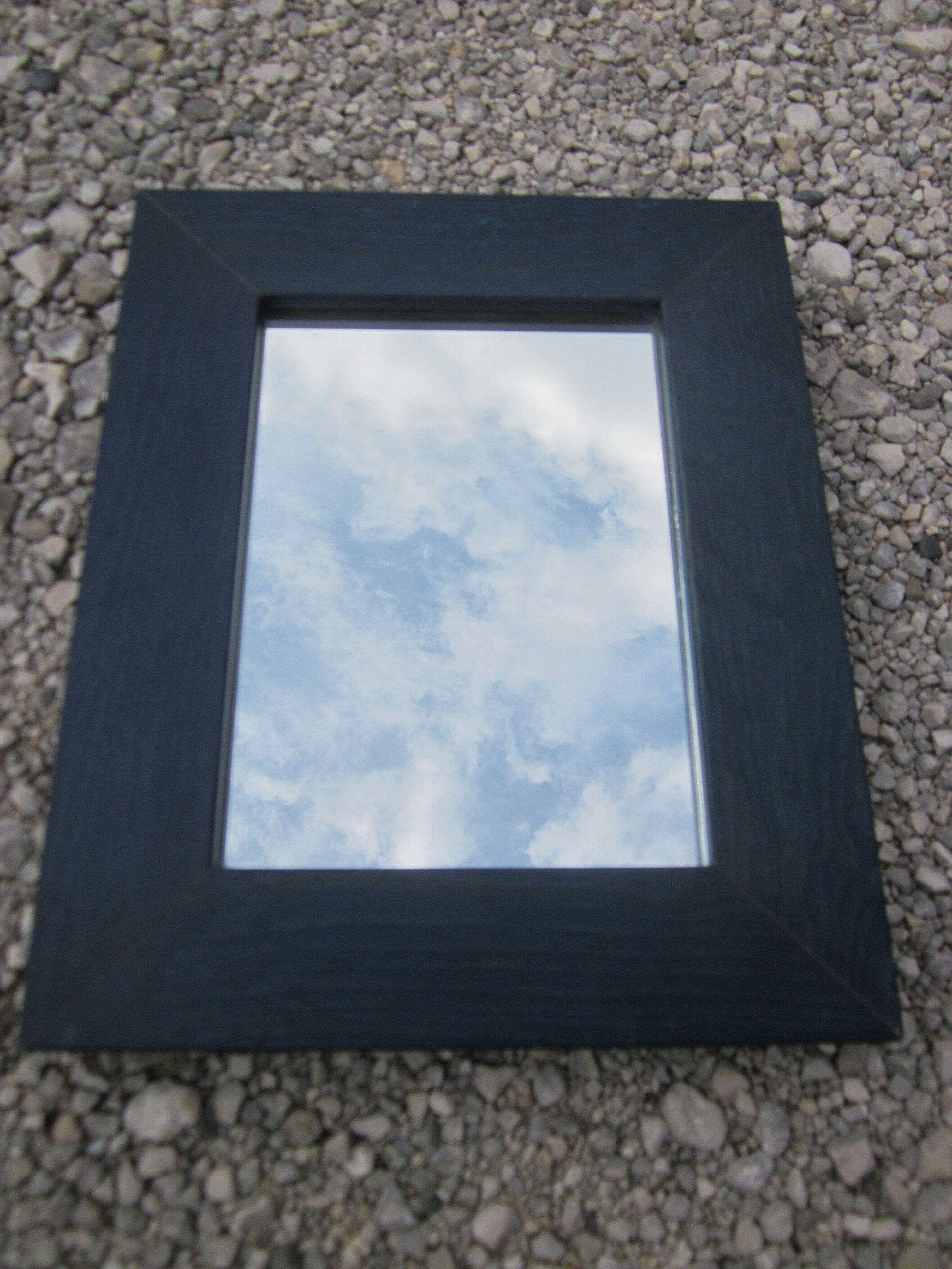 Set of 3 mirrors to hang with wooden frames