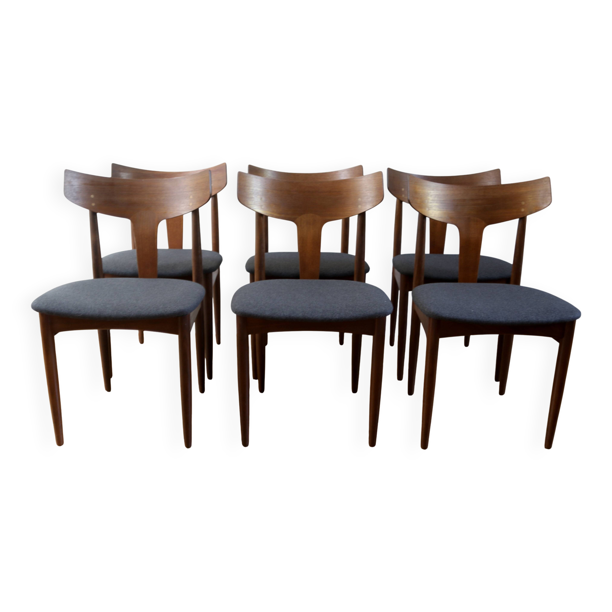 Set of 6 vintage Scandinavian teak chairs by Samcom, 1960