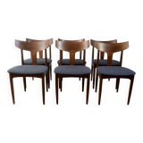 Set of 6 vintage Scandinavian teak chairs by Samcom, 1960