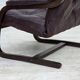 1970s, Scandinavian armchair, brown furniture leather, bent wood.