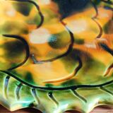 Vintage Fish Plate in Barbotine – Yellow Fish Serving Dish