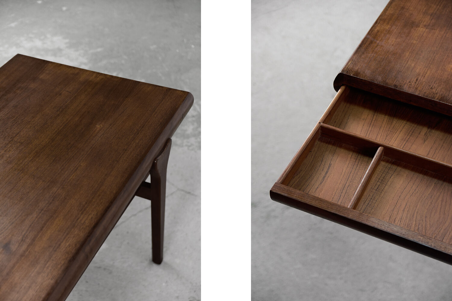 Danish extendable teak coffee table with drawer, 1960s