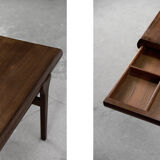 Danish extendable teak coffee table with drawer, 1960s