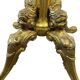 Vintage floor coat rack in gilded brass with onyx details.