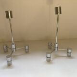 Pair of chrome pendant lights from the 70s.