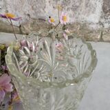 Four bohemian crystal vases