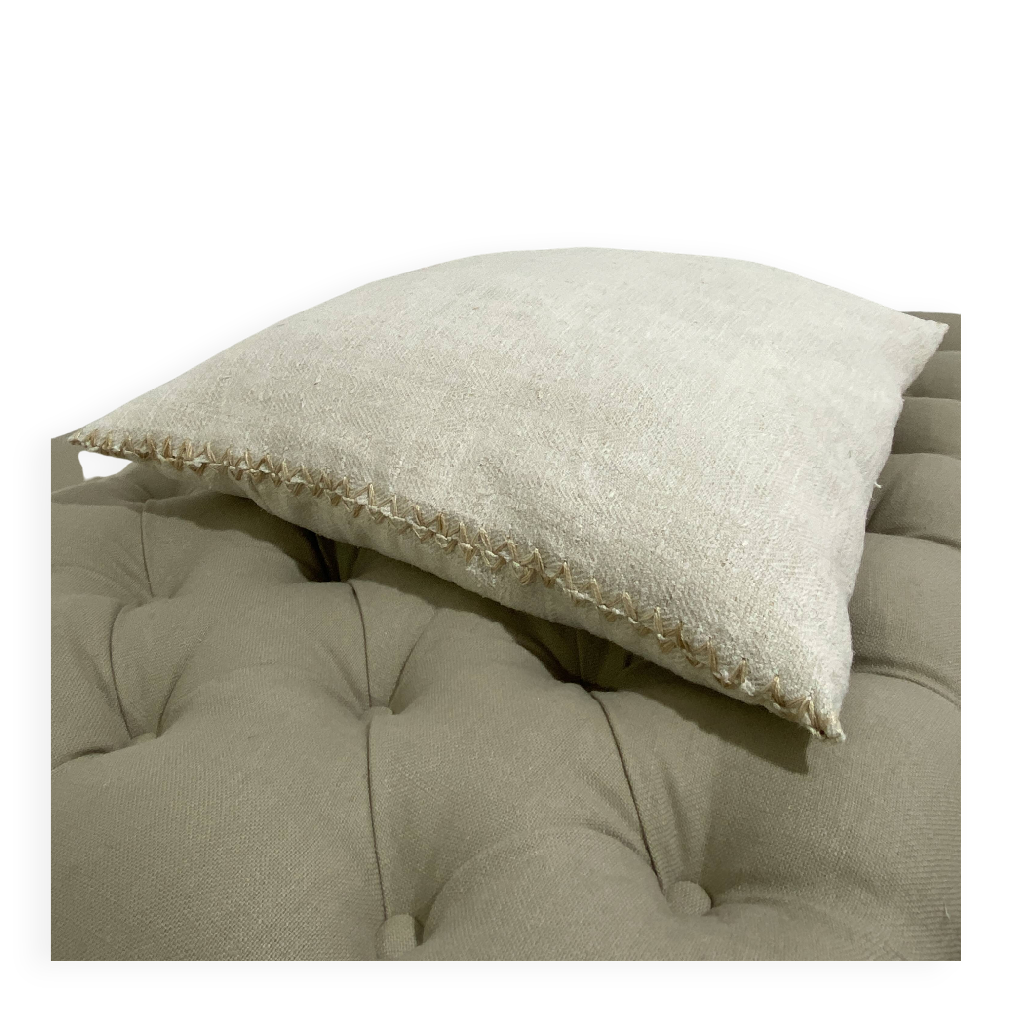 Kilim style cushion with hand embroidery
