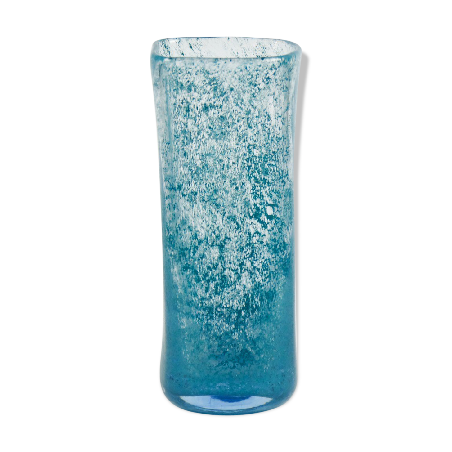 Spotted blown glass vase