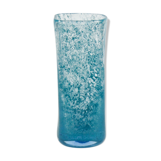 Spotted blown glass vase