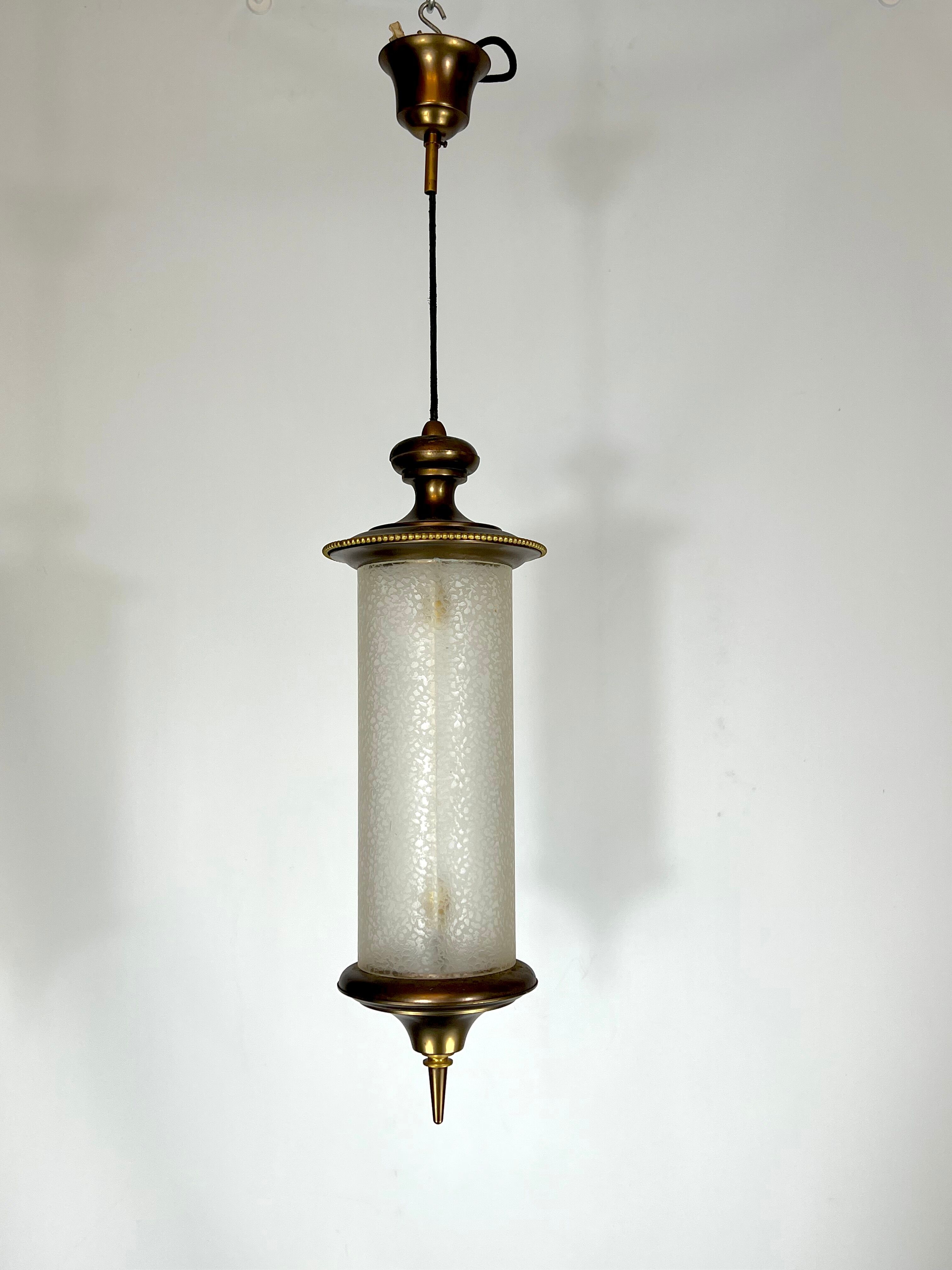 Mid-century Lumi Milano brass pendant light from 50s