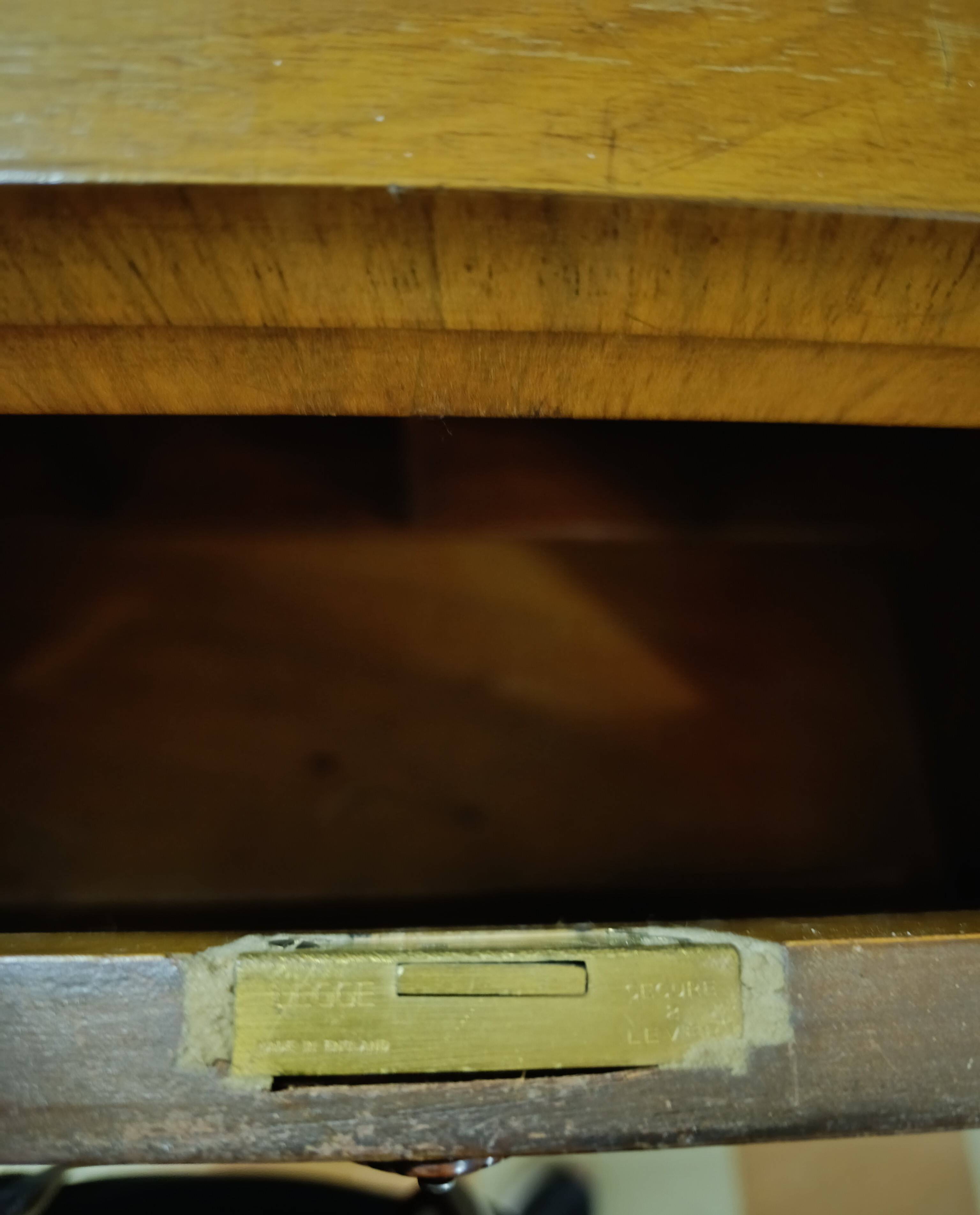 Art Deco style glass-fronted cocktail bar cabinet with folding desk