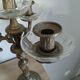 Pair of candelabra candle holders in bronze and glass louis xvi