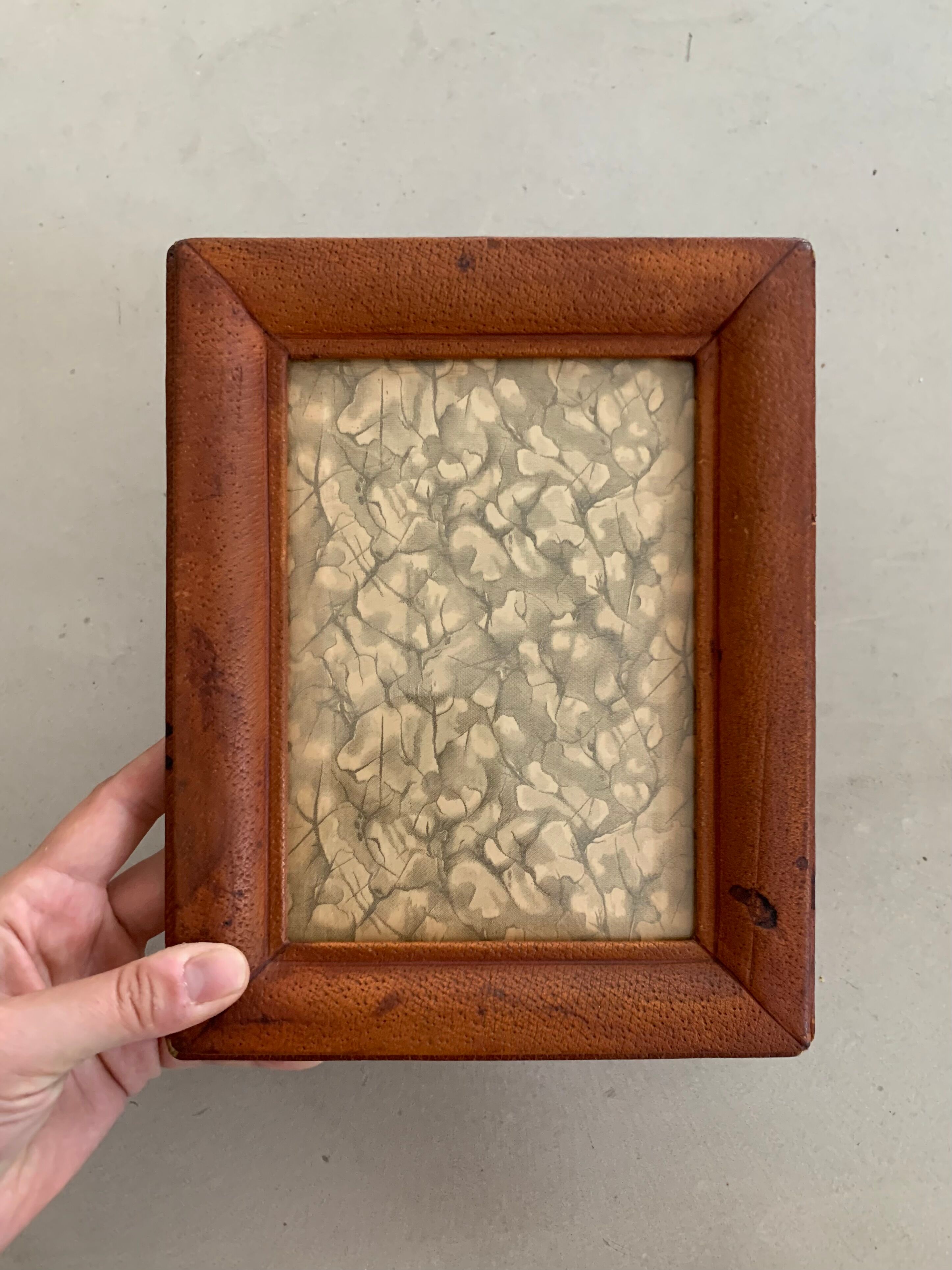 Antique leather frame