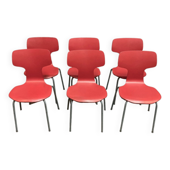 Set of 6 chairs child model by Arne Jacobsen
