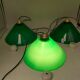 Lot de 3 opalines vertes anciennes