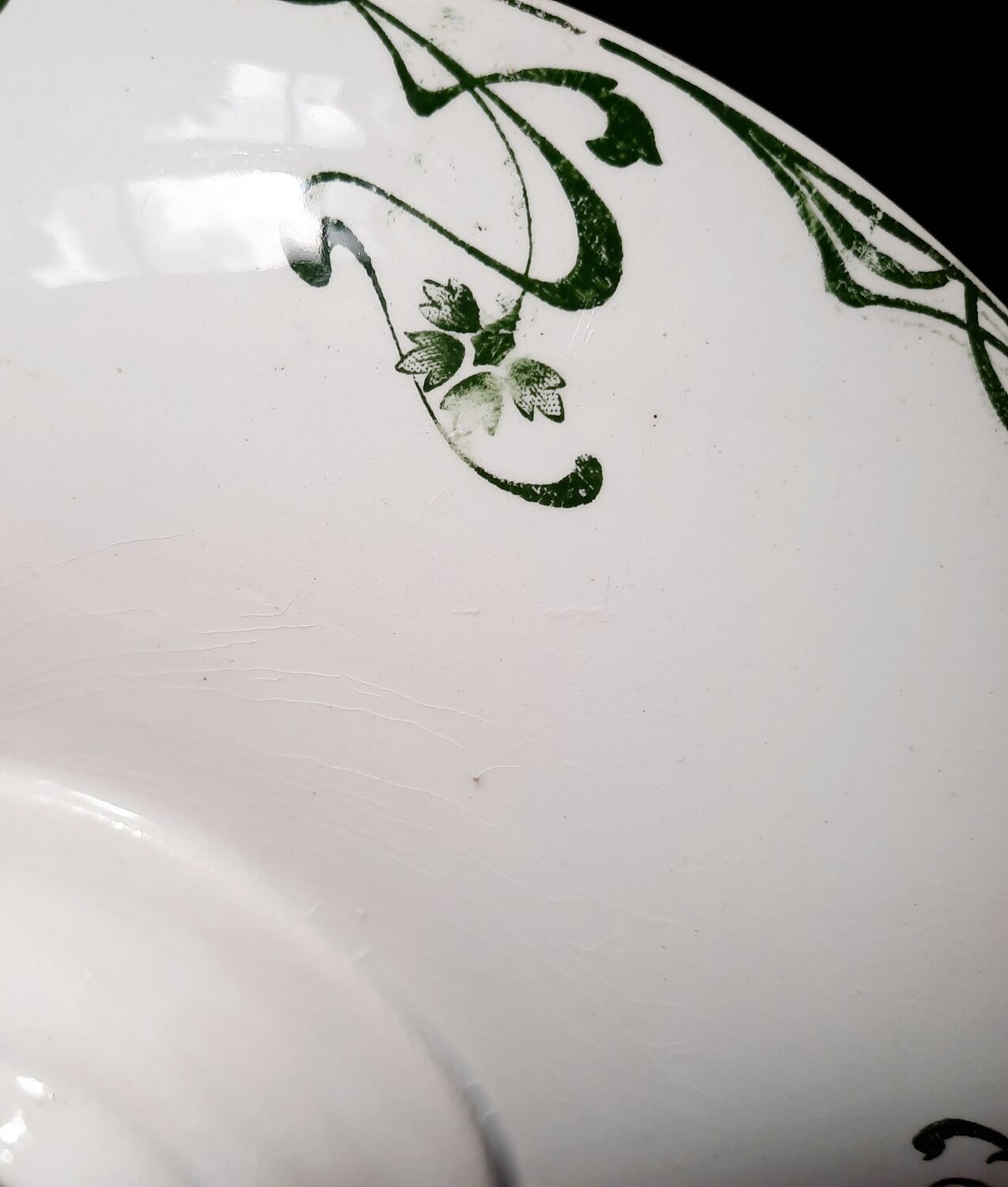 Antique earthenware fruit bowl