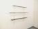 Large vintage wall shelf in smoked glass and white metal in String style.