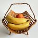 VINTAGE Wooden and Bamboo Fruit CUT BASKET