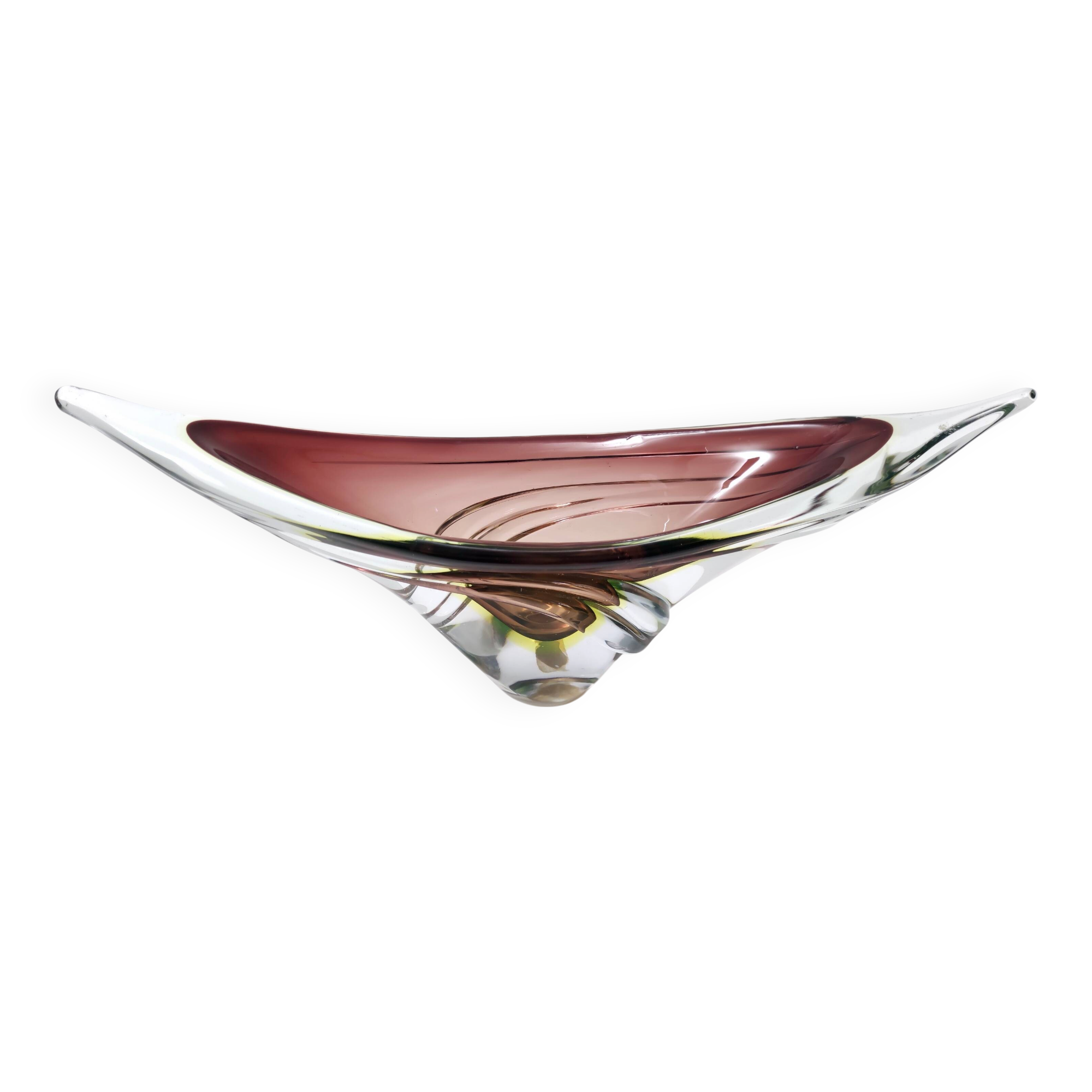 Brown Sommerso Glass Bowl or Centerpiece by Seguso, Italy