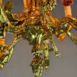 Lustre Corbeille De Style Louis XVI En Bronze Doré Vers 1880