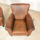 Set of two vintage leather armchairs