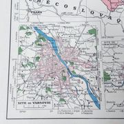 Old map of Poland Europe 43x43cm from 1950