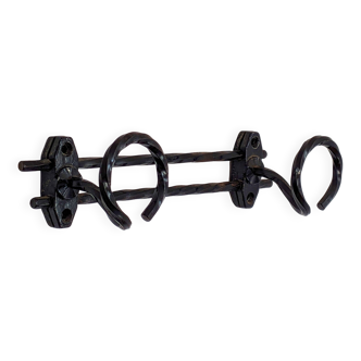 Wrought iron wall coat rack