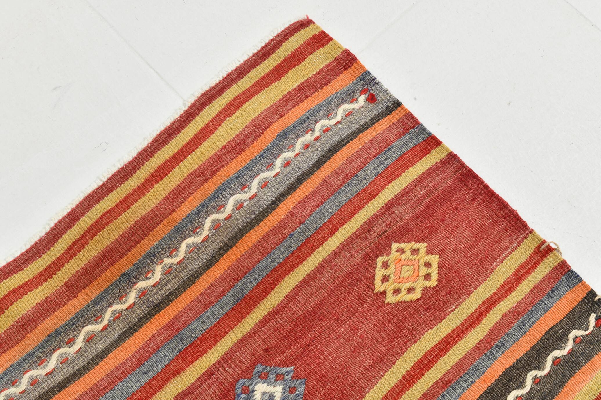 6x9 Striped Vintage Kilim Rug, Home Decor Carpet, 175x276Cm