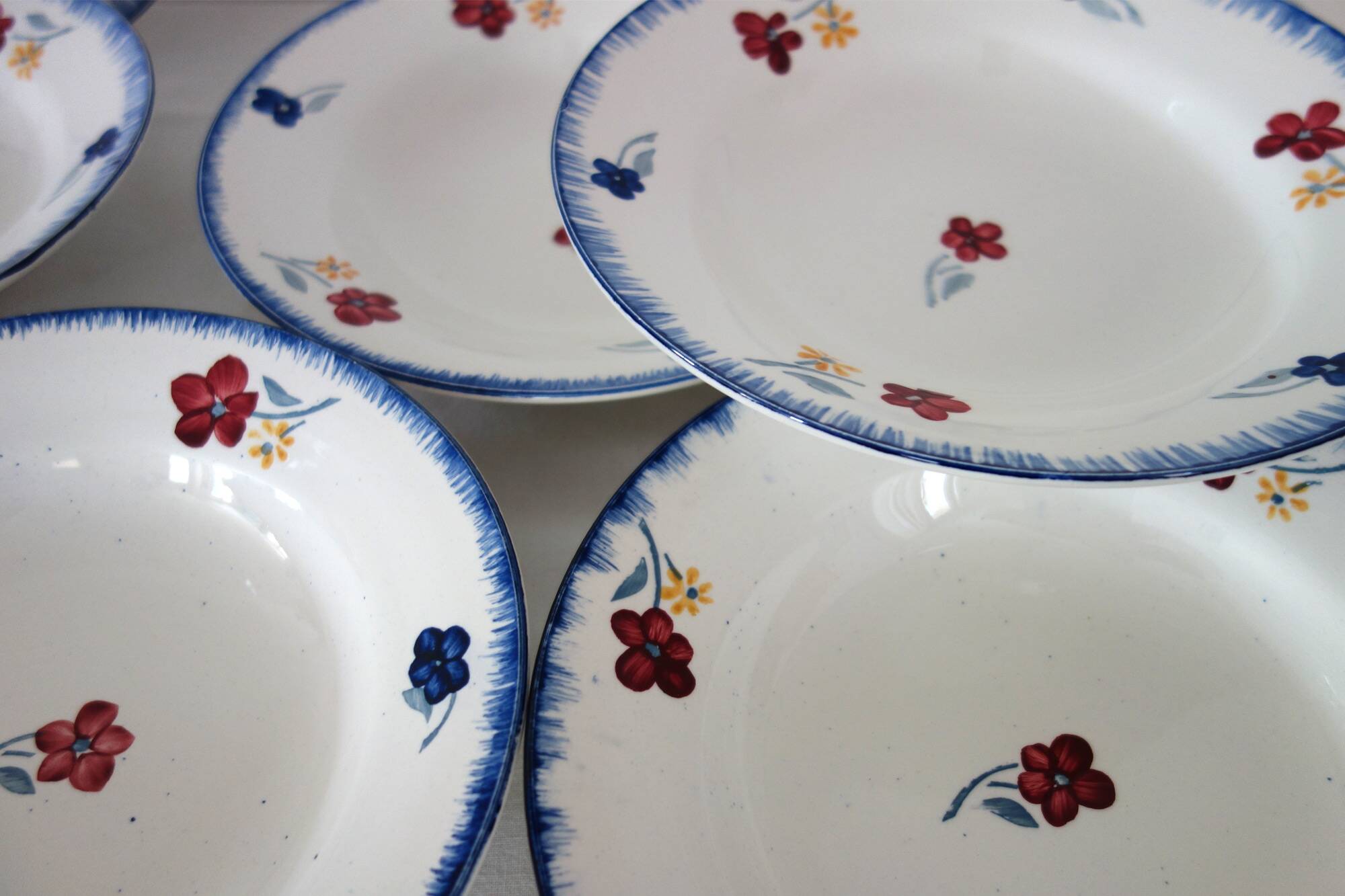8 vintage soup plates, Mary-Lou model, Digoin Sarreguemines