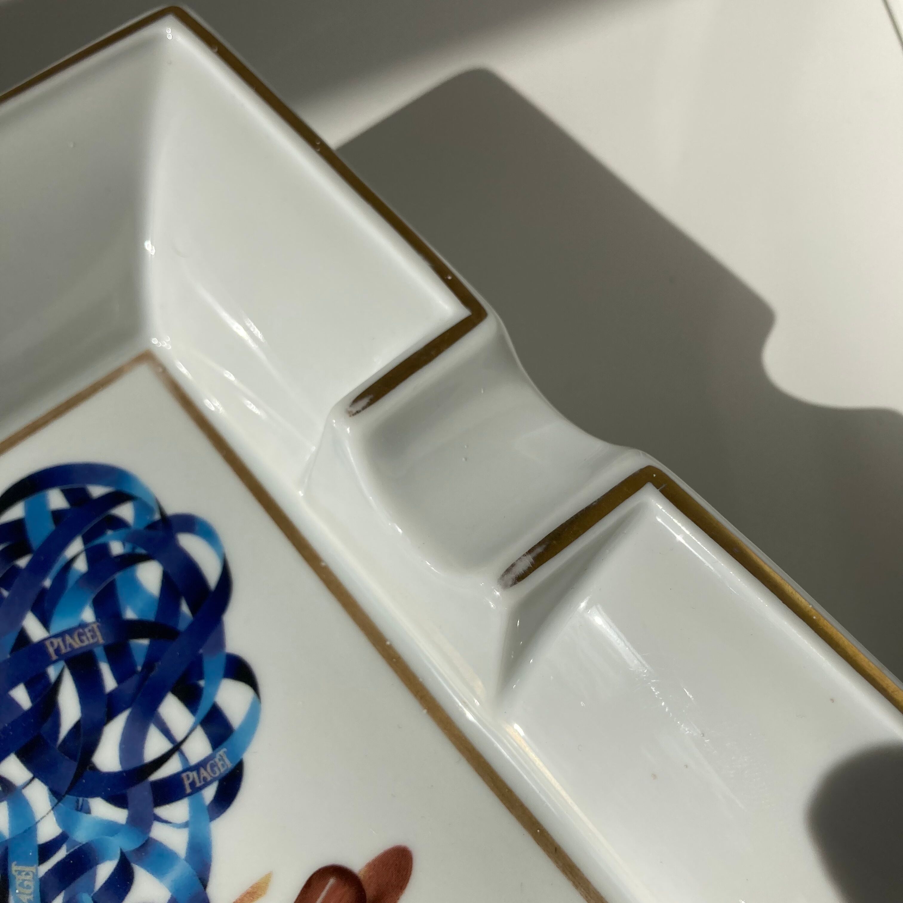 Cendrier vide-poches en porcelaine de Limoges émaillée pour la maison de joaillerie Piaget
