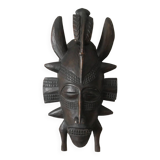 Vintage African Art wooden wall mask handcrafted tribal ethnic decorative object