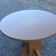 1950s round oak table, 2 heights, central quadripod leg