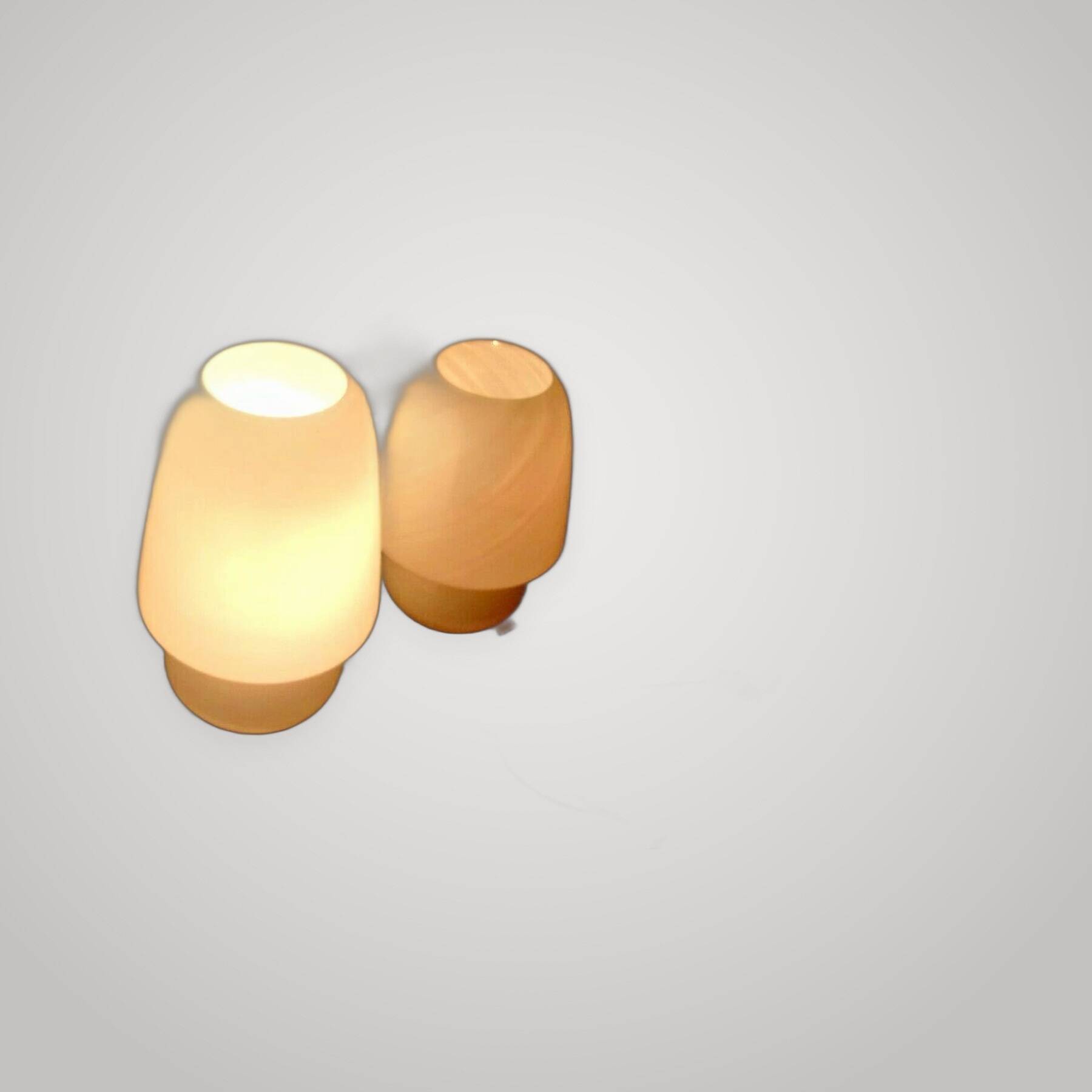 Pair of Mushroom Table Lamps 1960s Murano White