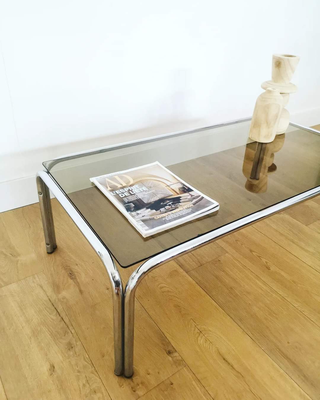 Coffee table 70 in smoked glass