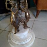 Marble and brass side table