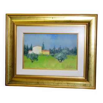 Lush Landscape & Meadow in Bloom Oil Painting