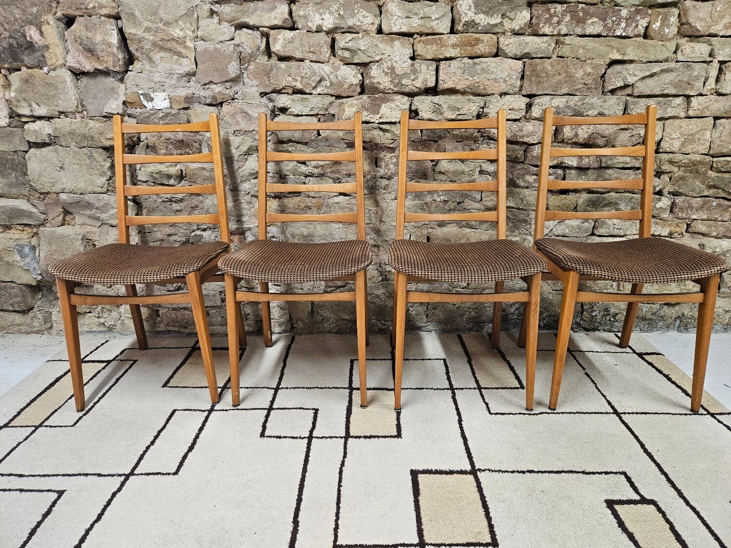 Set of 4 vintage Scandinavian style chairs
