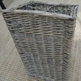 Umbrella rattan white grey