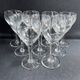 9 Blown glass wine glasses with cut bee decoration – Verrerie Thouvenin Vierzon