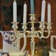 Chandelier 5 silver metal lights