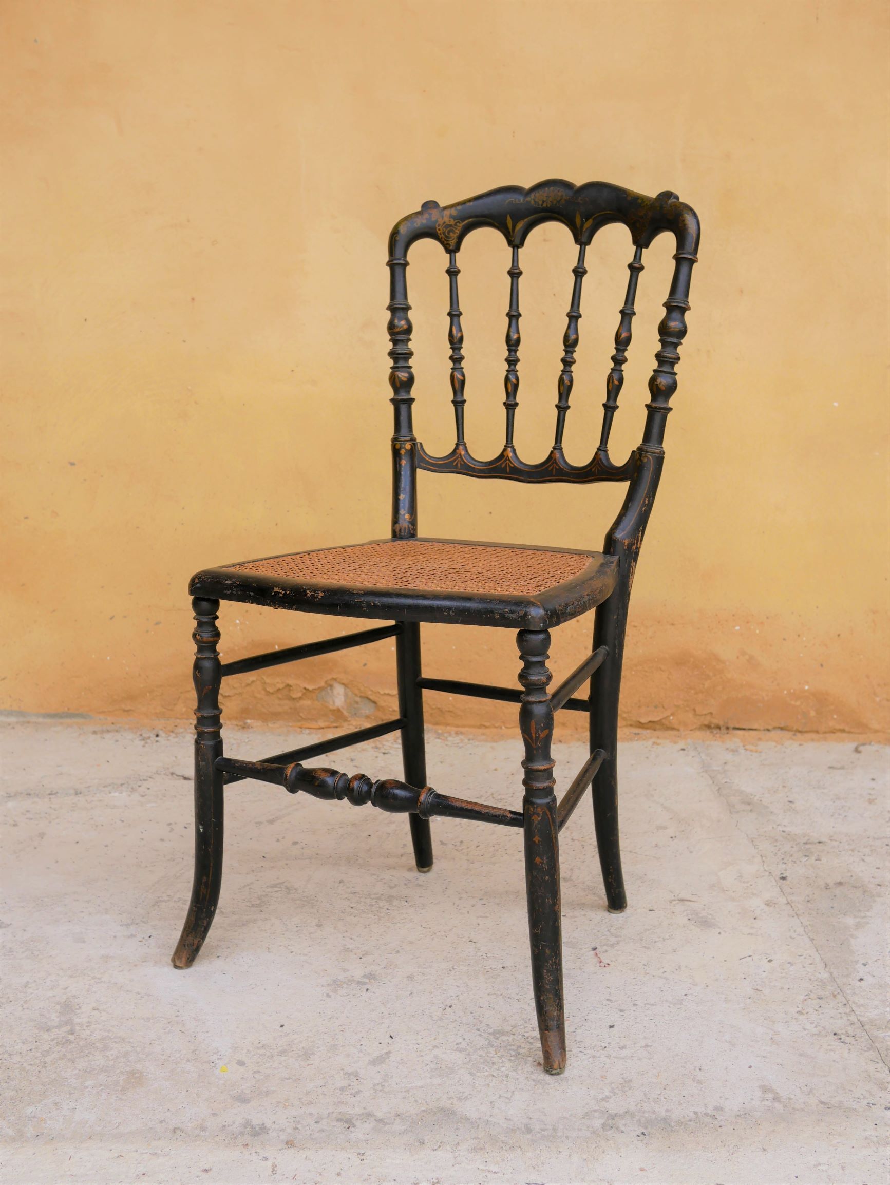 Napoleon III wooden and canning chair, 1920s
