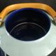 Teapot in enamelled tole green almond