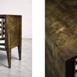 Scandinavian sideboard in birch with hand-painted op-art pattern, 1960s