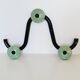 Coat rack with 3 hooks in black and green metal vintage Roger Feraud