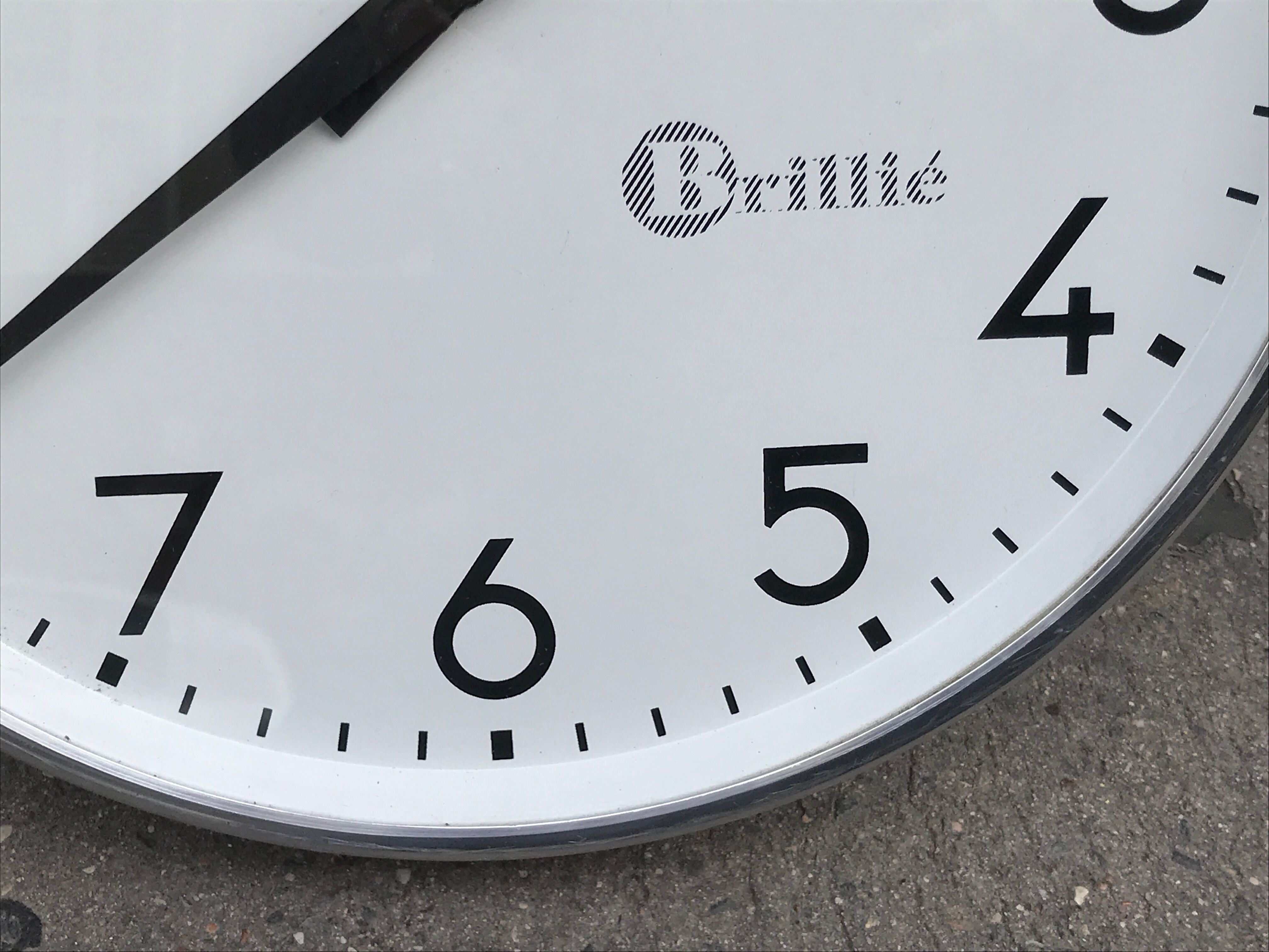Industrial clock 30 cm functional brillie alu polished station pendulum 1960
