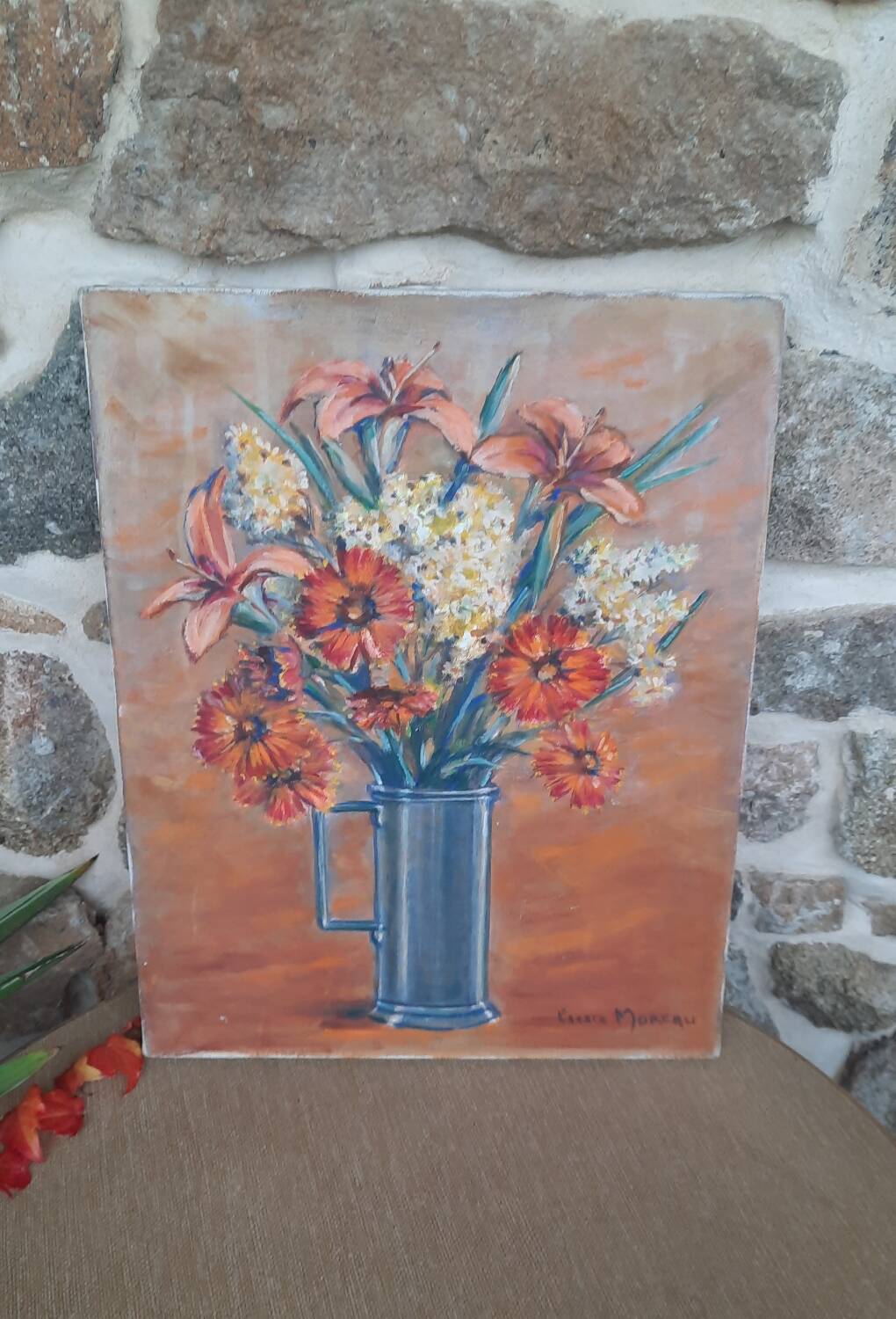 Painting painting bouquet of flowers