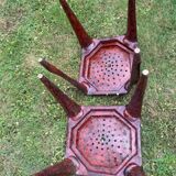 2 antique red stools