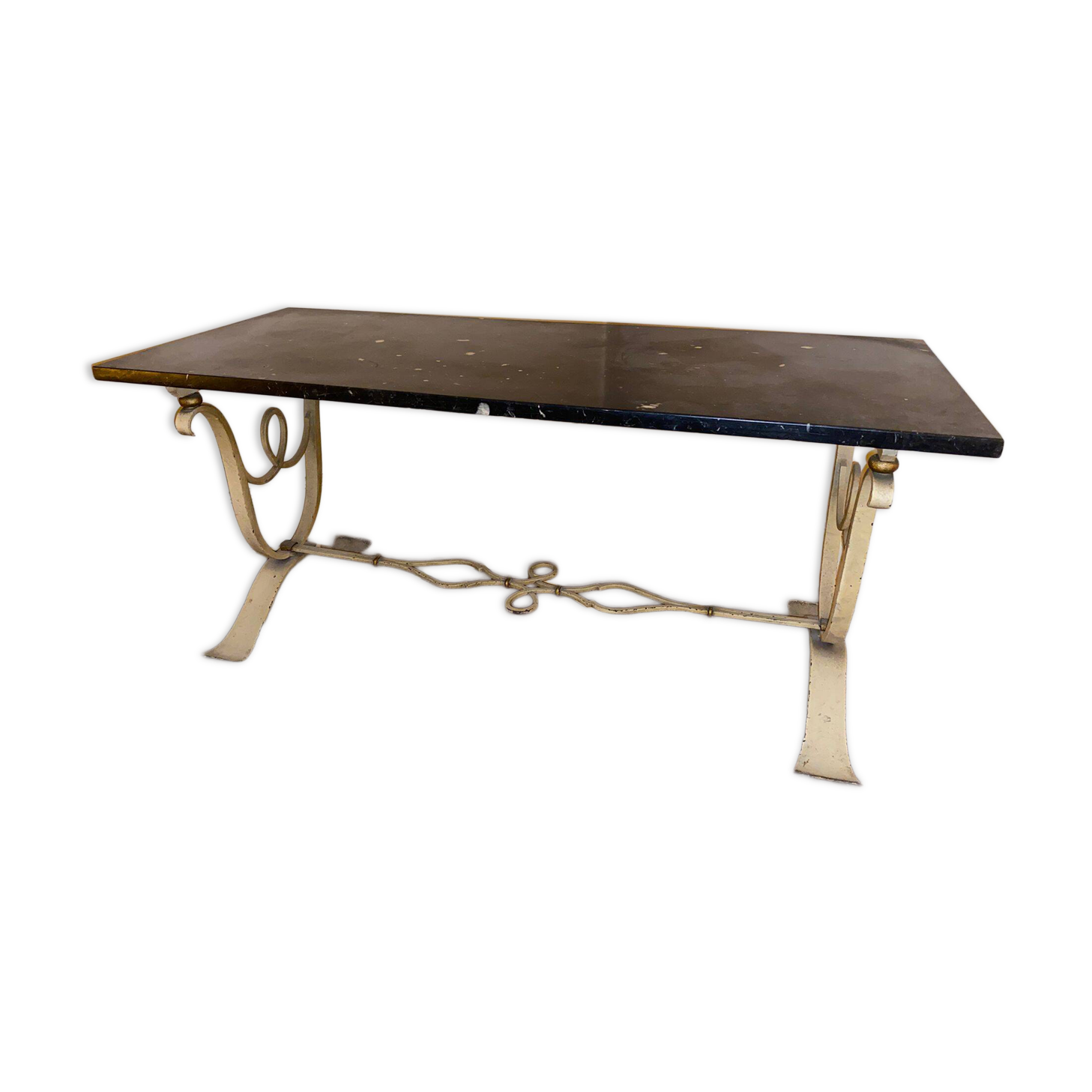 Marble & wrought iron coffee table, 1940