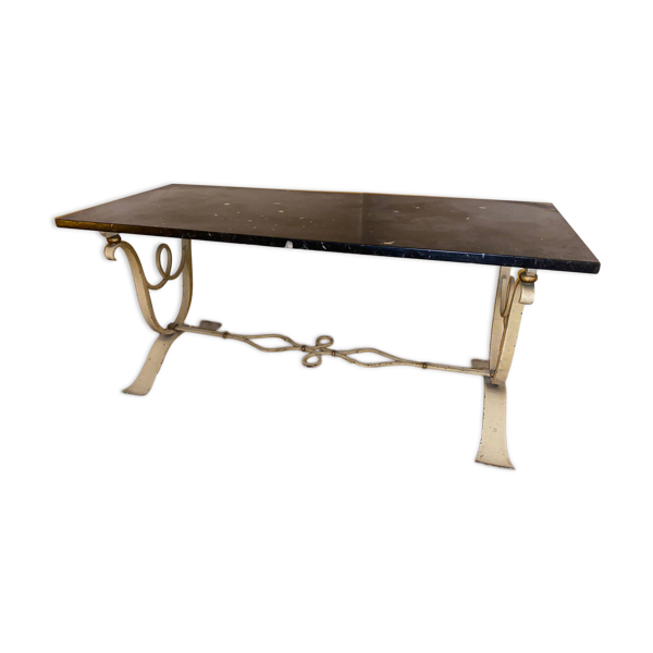 Table basse marbre & fer forgé 1940